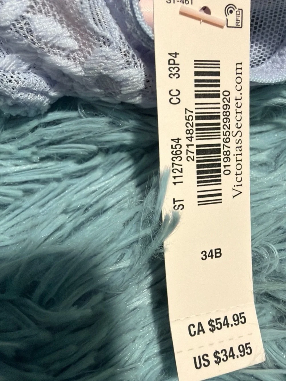 Victoria's Secret Light Lavender Lace-Back T-Shirt Bra